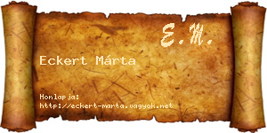 Eckert Márta névjegykártya